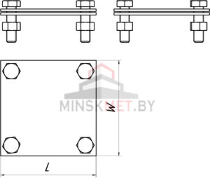 Зажим полоса-полоса S008, S218 (чертеж)
